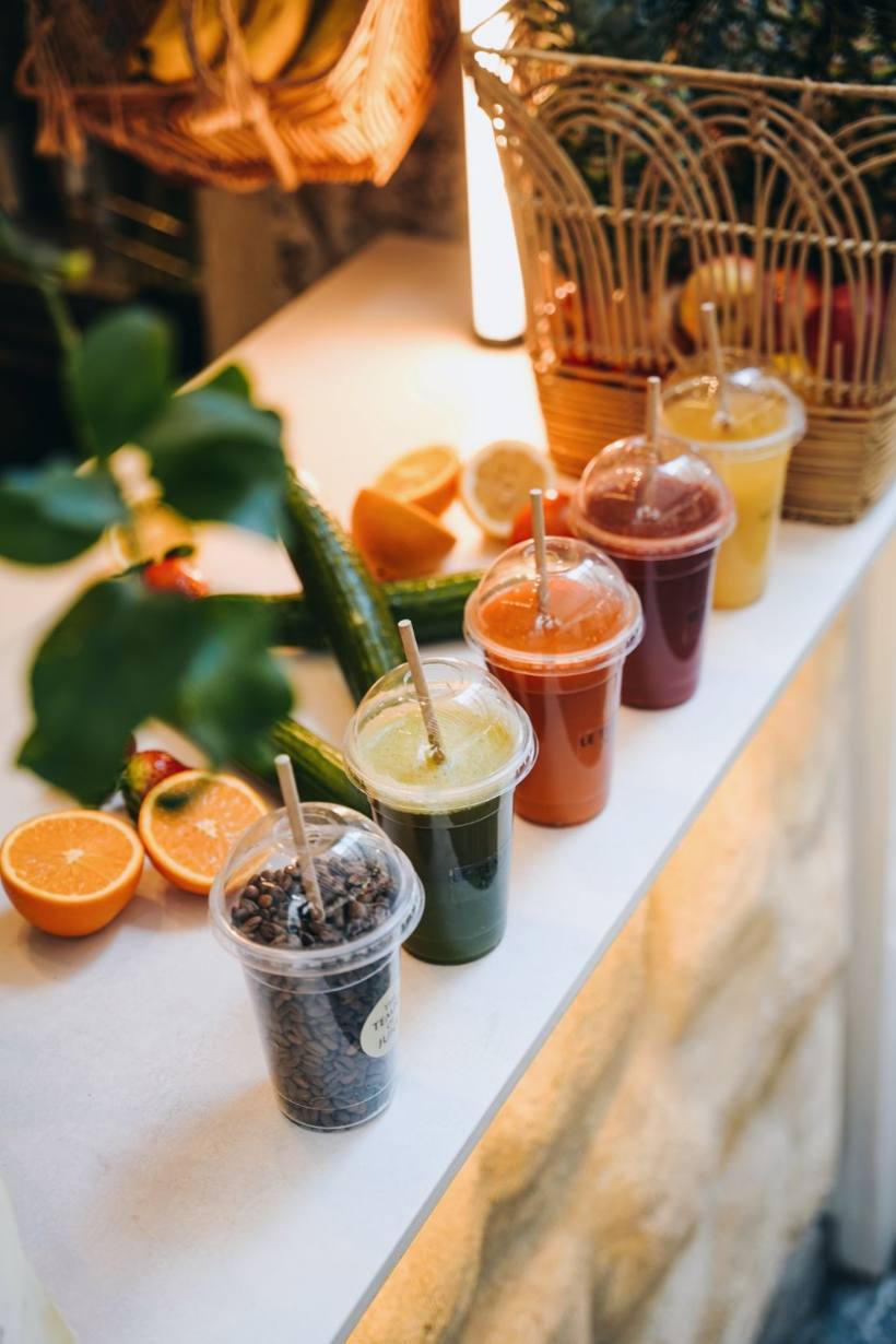 Vitrine de jus pressés